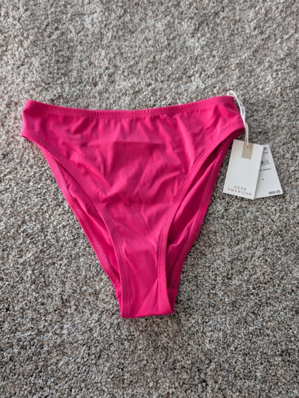 NWT Good American Better Bikini Bottoms Hot Pink Magenta Size S